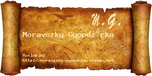 Moravszky Gyopárka névjegykártya